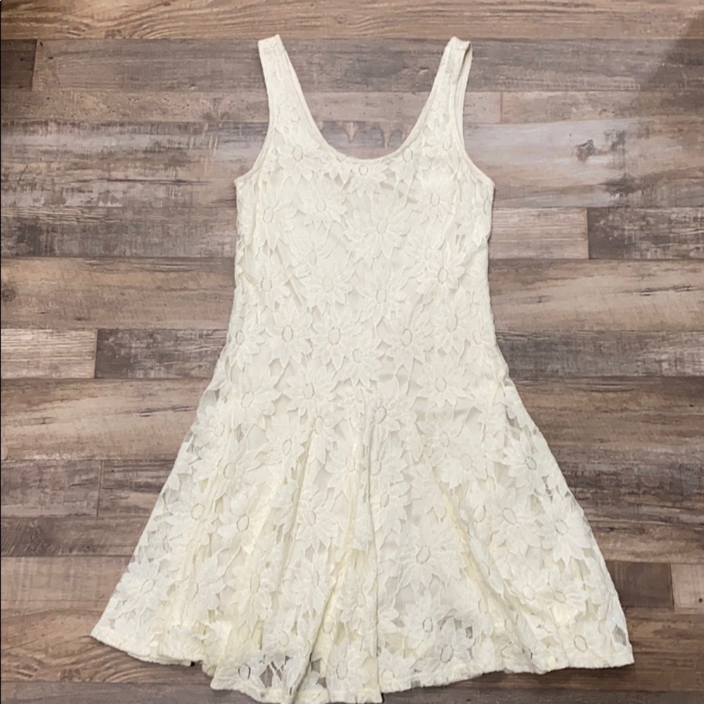 Made for Impulse • Cream Lace Overlay Dress